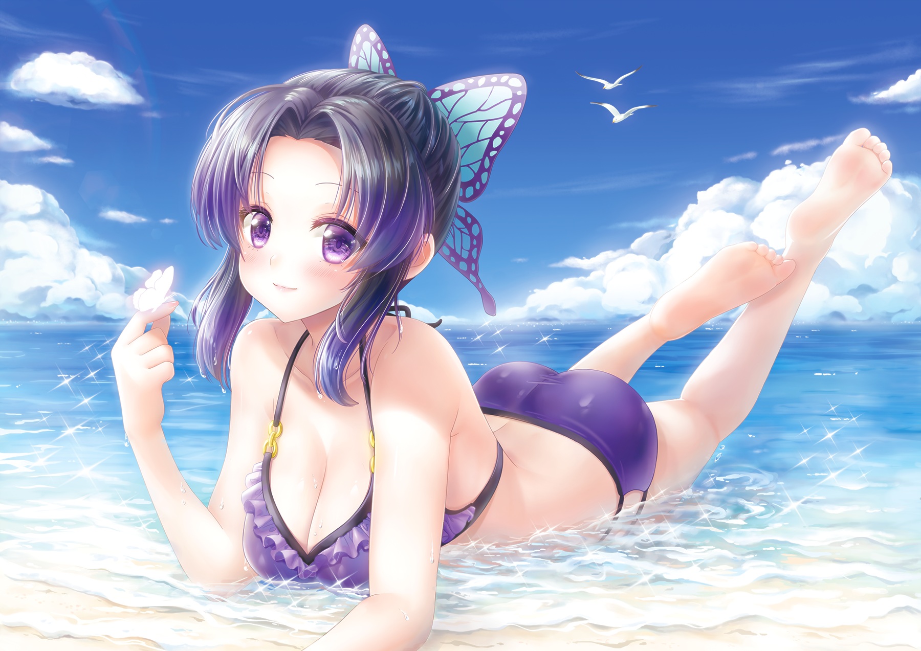 Mugenstudio Kimetsu No Yaiba Kochou Shinobu Bikini Feet Swimsuits Wet